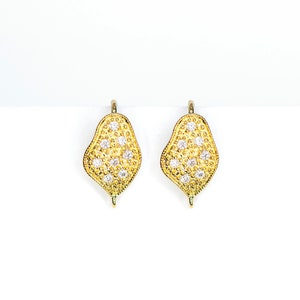 Vermeil Earrings 24k Cubic Zirconia CZ Gold Ear wires Silver Components Vermeil Findings Earwire