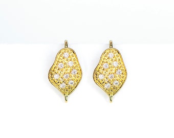 Vermeil Oorbellen 24k Cubic Zirconia CZ Gold Oordraden Zilver Componenten Vermeil Bevindingen Oordraad