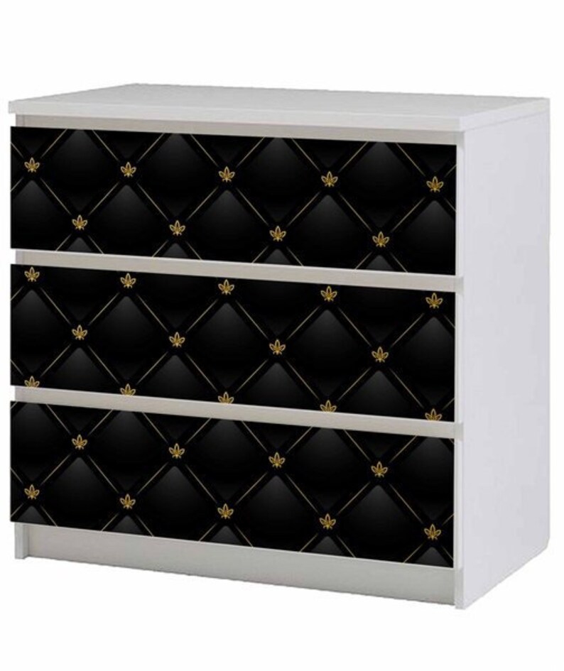 Sticker For Ikea Malm Dresser 80 X 78 Cm Black Leather Etsy