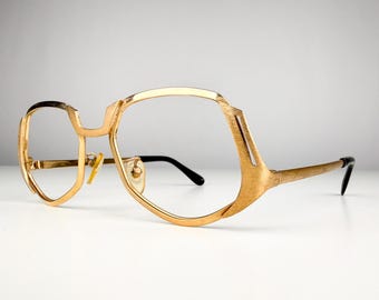 Funky jaren 70-bril | Vintage lijsten | Gouden brilmontuur jaren 70 | Dode inventaris