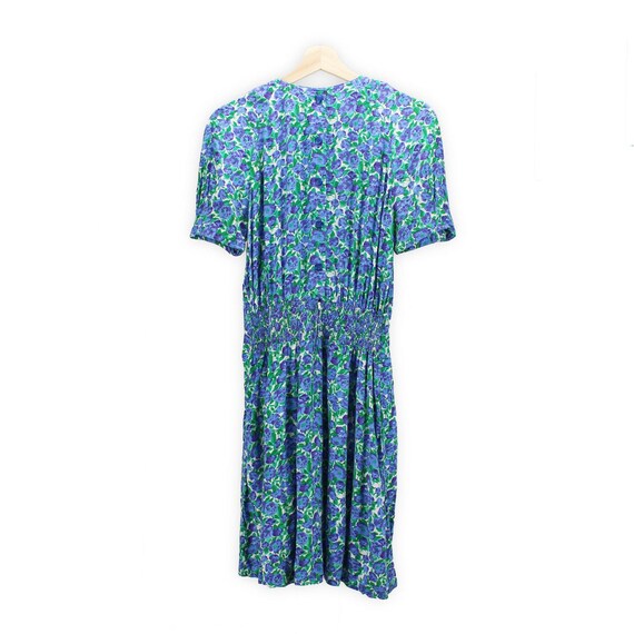 blue silk dress maxi Porcelain Wave Pleated Midi Dress L main image 1