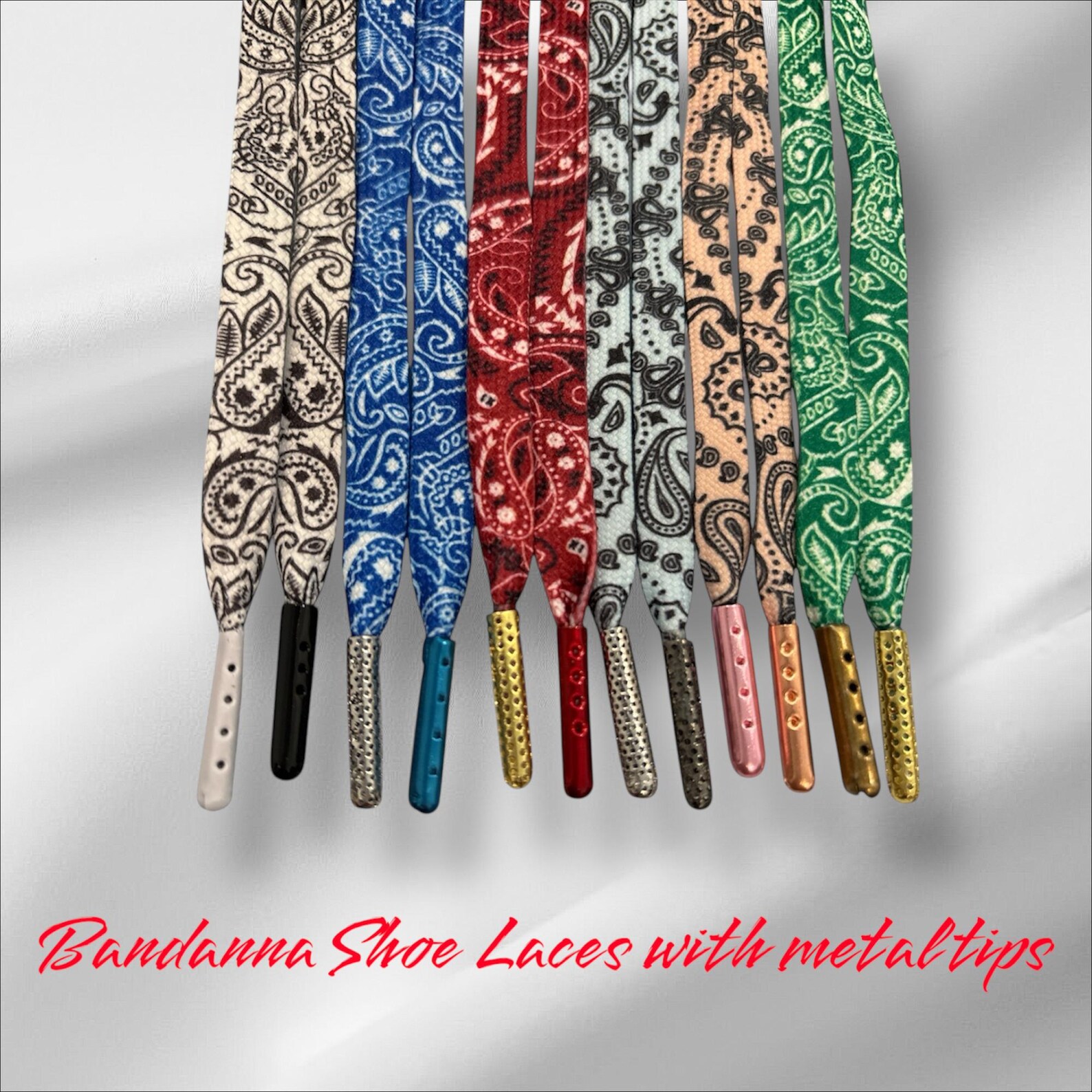 Stylish Strings: Bandanna Shoe Laces 45" Long - Etsy