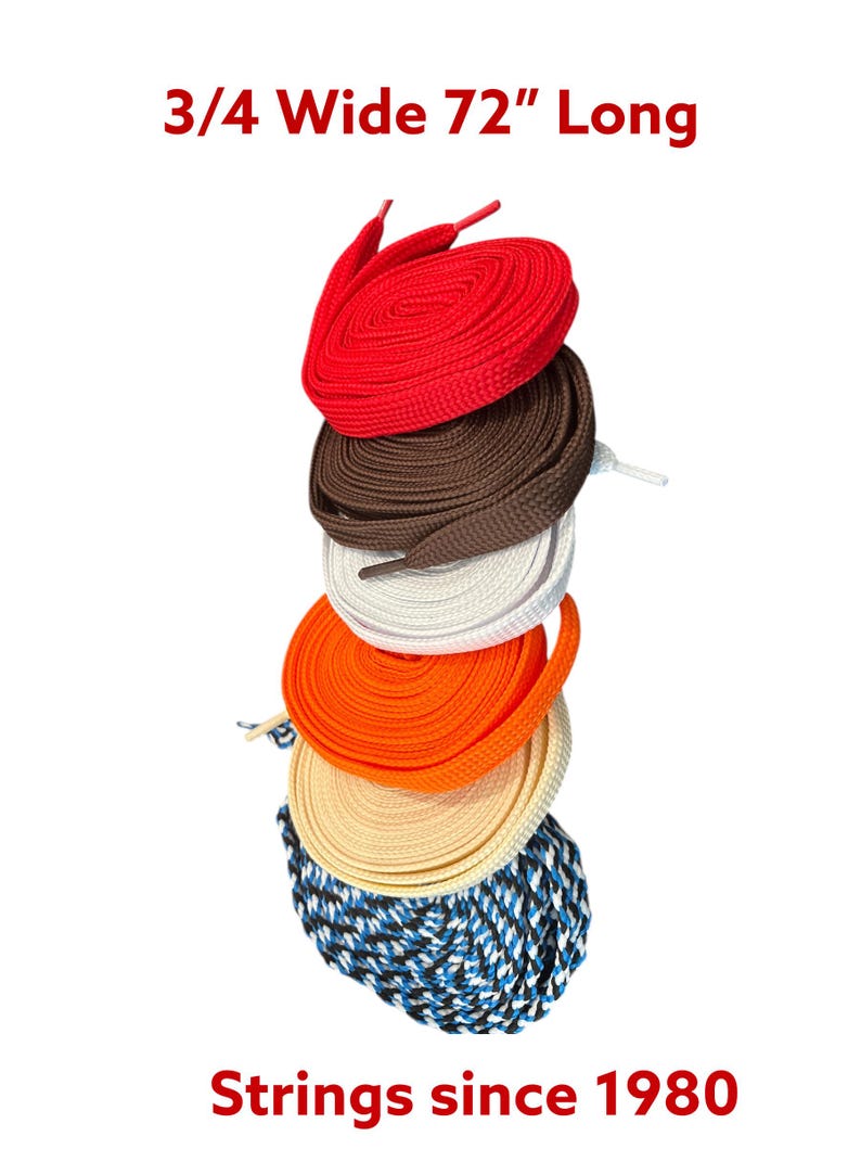 Strings Shoe Laces 3/4 Wide 72 inch Long image 1