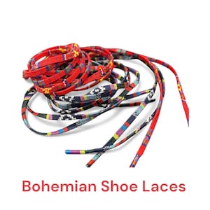 Bohemian Shoelaces: Colorful Patterned Shoe Laces - 45 Inch (2 Pair)