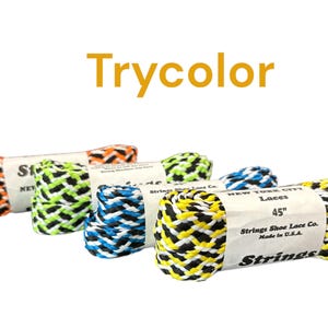 Strings: Elevate Your Shoe Game with Tri Color Shoelaces!&quot;Braided Shoelaces 45&quot; Company, EST 1982,