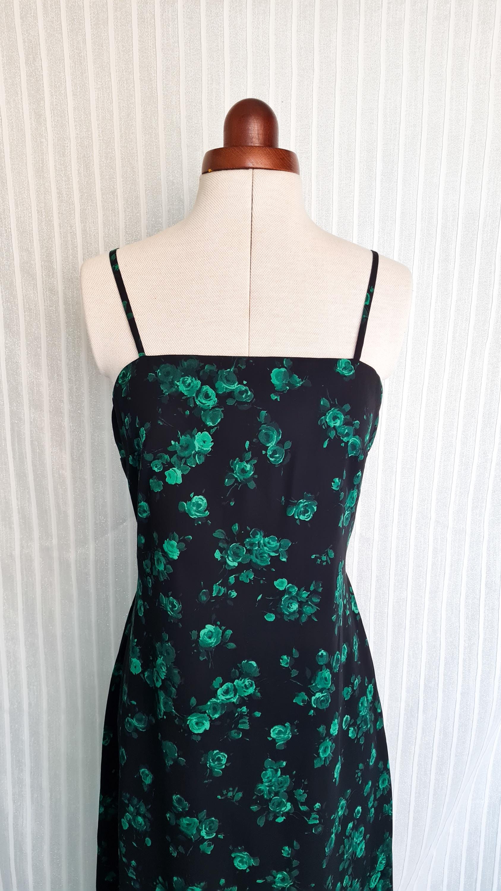 green dress with black flowers Skye Floral Burnout Velvet Dress main image 1