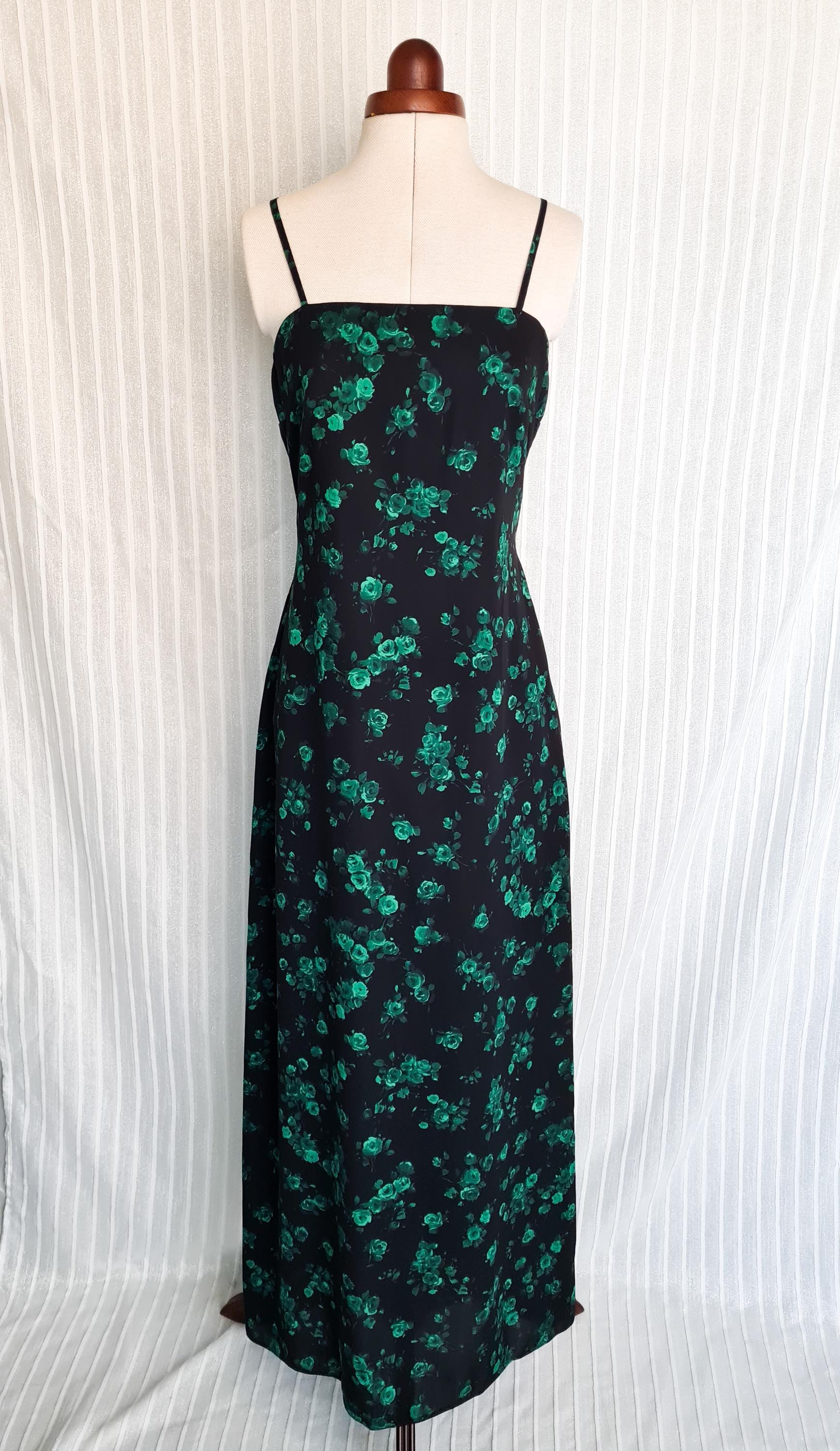 Long Black Dress With Green Flowers, Long Dress, Elegant Dress, Summer Dress, Floral Dress, Boho Dress, Bohemian Dress, Dark Gothic Dress - Etsy Long Black Dress With Green Flowers, Long Dress, Elegant Dress, Summer Dress, Floral Dress, Boho Dress, Bohemian Dress, Dark Gothic Dress - Etsy