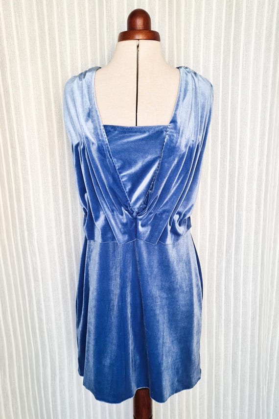 short blue velvet dress Portia And Scarlett 23150 Short Velvet Dress main image 0