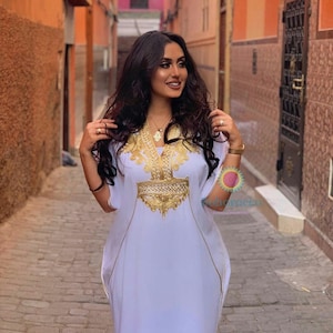 Moroccan Kaftan, African Kaftan, Arabic Abaya , Dubai dress, Summer Dress, Djellaba image 1