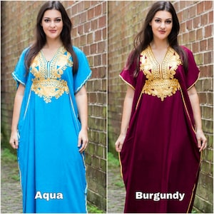 Moroccan Kaftan, African Kaftan, Arabic Abaya , Dubai dress, Summer Dress, Djellaba image 2