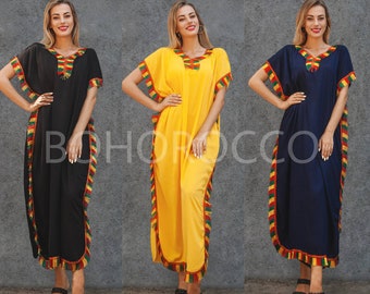 Caftan marocain, Caftan africain, Abaya arabe, Robe de Dubaï, Robe d'été, Djellaba