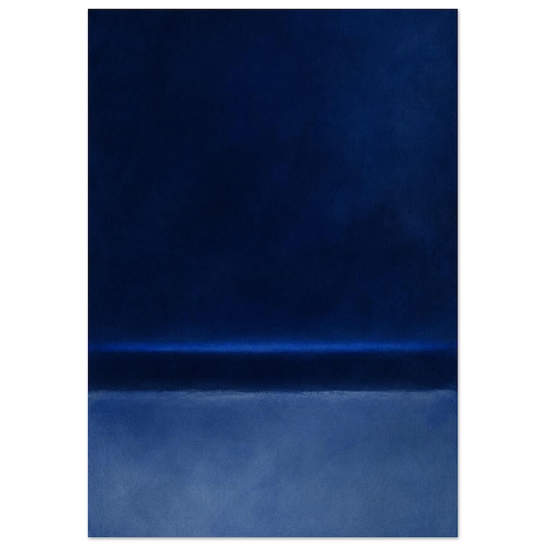 Deep Blue Abstract Art Print, Navy and Indigo Color Field Poster ...