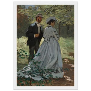 Monet Bazille Camille Print, Impressionist Woodland Wall Art, Framed Museum Poster image 2