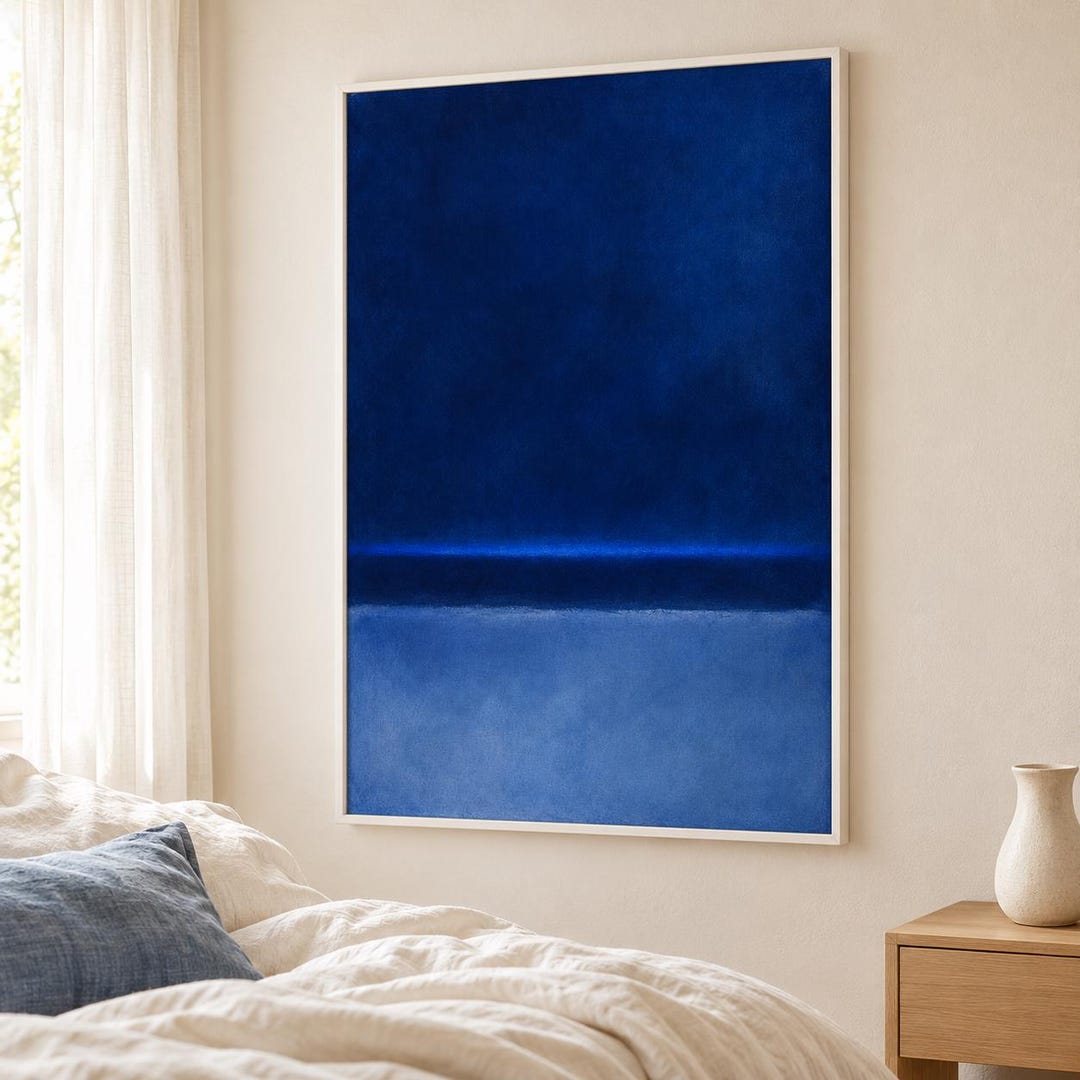Deep Blue Abstract Art Print, Navy and Indigo Color Field Poster ...
