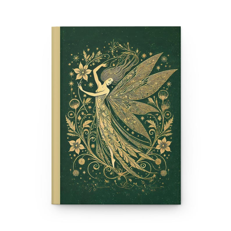 Whimsical Art Nouveau Fairy Notebook, Vintage Floral Journal Gift for Writers image 6