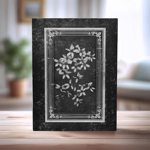 Confezione da 5 biglietti d'auguri e buste floreali ornati Dark Academia, fiori bianchi, estetica Witchy Grimoire, set regalo di cancelleria in stile vintage