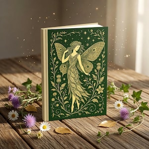 Cuaderno vintage de hadas polilla – Cuaderno Art Nouveau de guardianes del bosque, regalo caprichoso para amantes de la naturaleza y la fantasía
