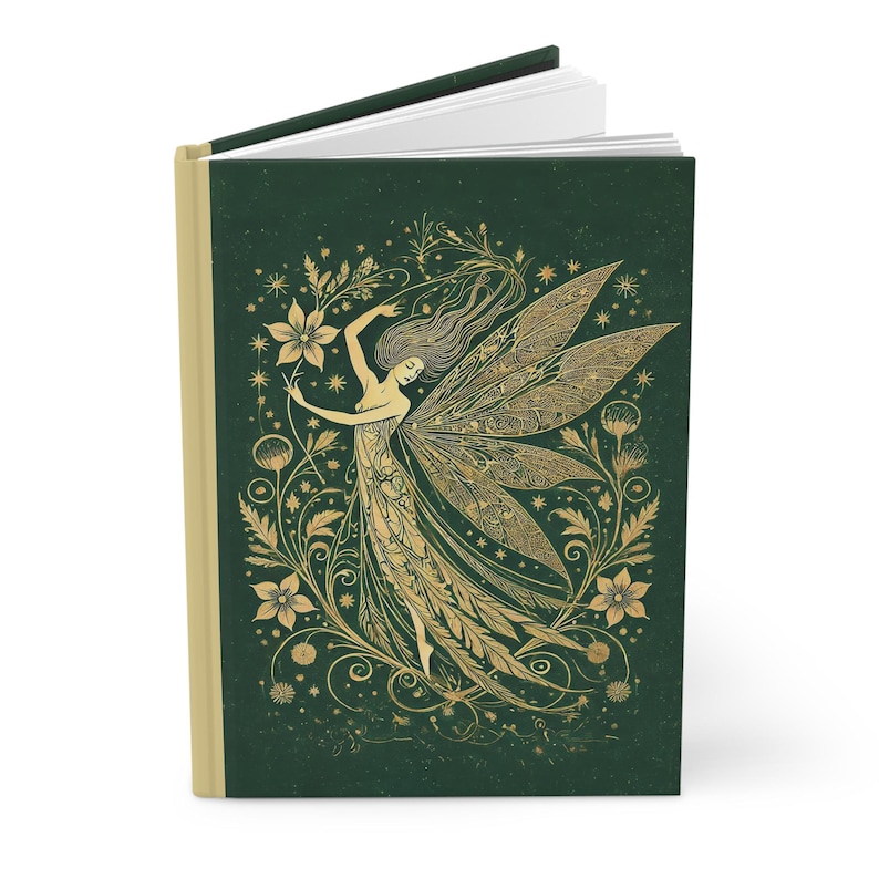 Whimsical Art Nouveau Fairy Notebook, Vintage Floral Journal Gift for Writers image 7