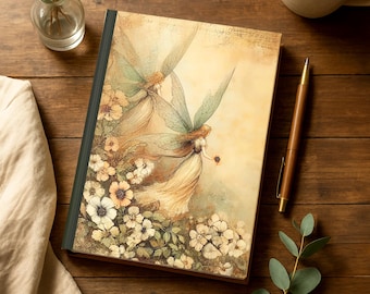 Floral Fairy Hardcover Journal – Vintage Style Lined Notebook