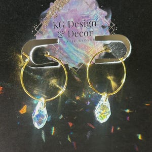 Dainty Sun catching Rainbow Prism Hoops