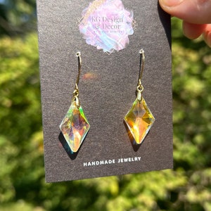 Sun catching Rainbow Prism Earrings- Diamond Crystal