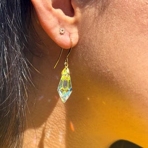 Sun catching Rainbow Prism Earrings- Icicle Teardrop Crystal