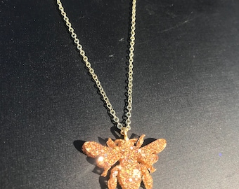 Golden Honeybee Necklace on a 24” Chain