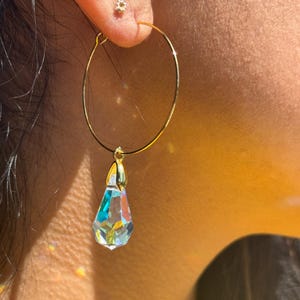 Sun catching Rainbow Prism Hoops