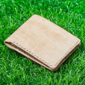 Handmade leather wallet, Hand stitch Leather Wallet, Natural leather wallet, Bifold leather wallet, Handmade Vegetable Tanned Leather wallet