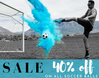 Soccer Ball Gender Reveal Kit | Powder Filled, Sports Theme