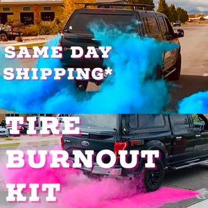 1LB en 3LB Premium Burnout Gender Reveal Eenvoudig zwart bandenpakket in roze blauw oranje groen geel wit voor burnouts van auto's, vrachtwagens of motorfietsen