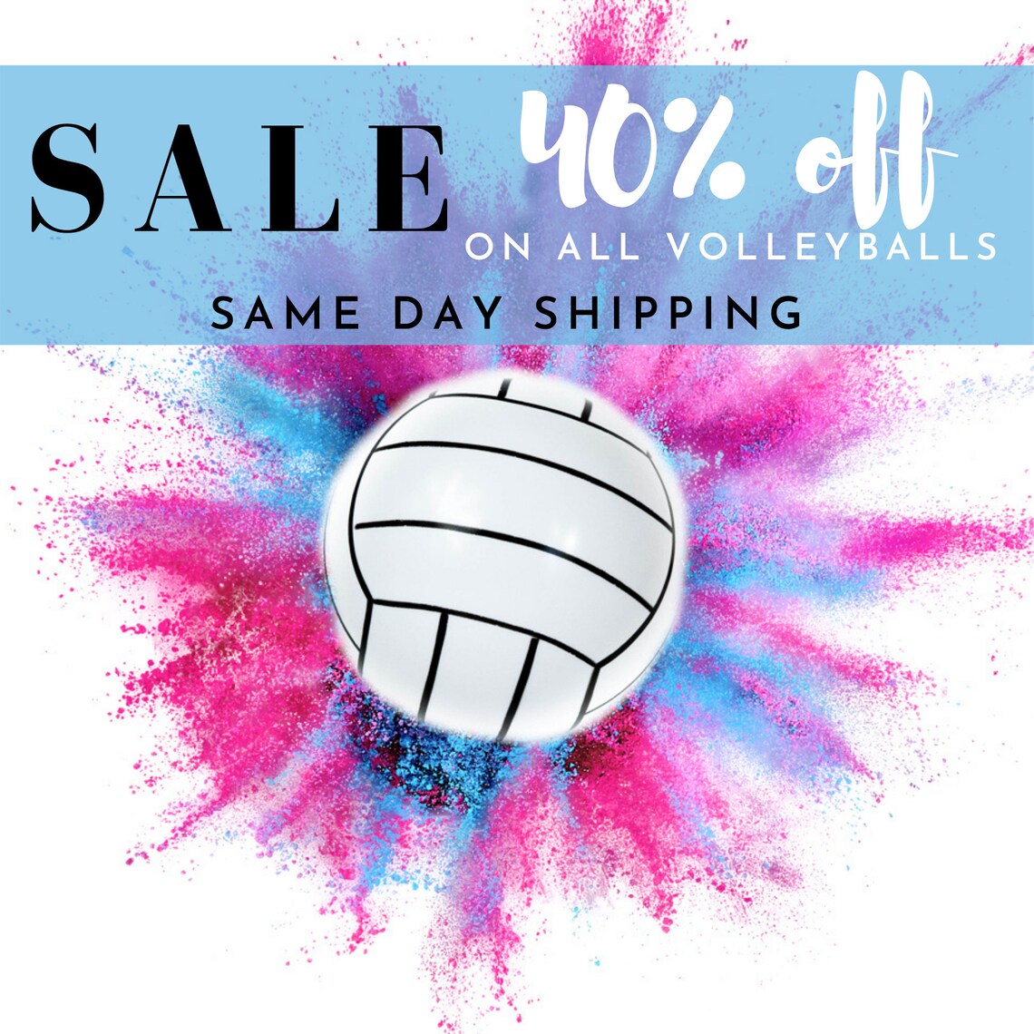 Extra Large Gender Reveal Volleyball Powder Filled for - Etsy