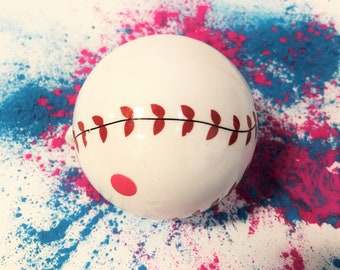 Baseball Gender Reveal! Gender Reveal Baseballs in Pink or Blue Filled w/ Powder Pair with Our Cannons! Handmade Baseball