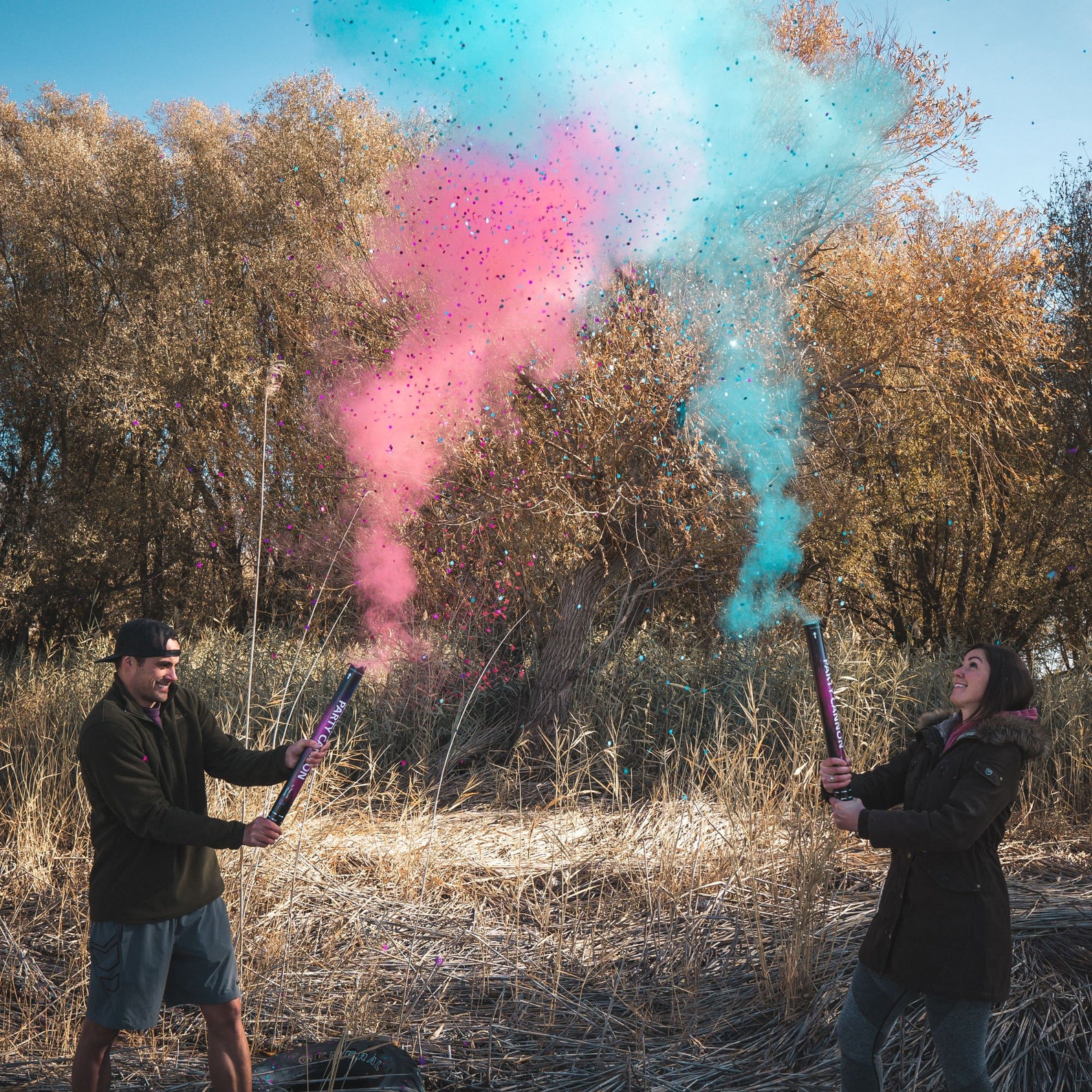 24 Powder Confetti Cannons Gender Reveal Both Smoke Etsy