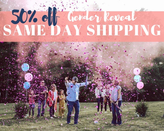 Powder Confetti Smoke Cannon For Gender Reveal | Boy Or Girl | Blue P…