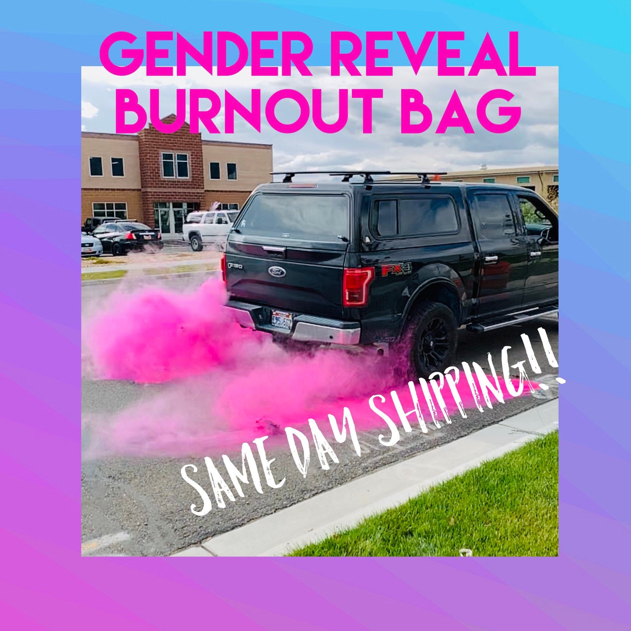 1LB and 3LB Premium Burnout Gender Reveal Simple Black Tire Pack in Pink  Blue Orange Green Yellow White for Car Truck or Motorcycle Burnouts 