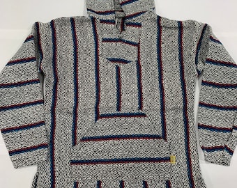 Mexican Style Baja Hoodie Drug Rug Poncho