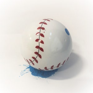 Baseball Gender Reveal! Gender Reveal Baseballs in Pink or Blue Filled w/ Powder Pair with Our Cannons! Handmade Baseball