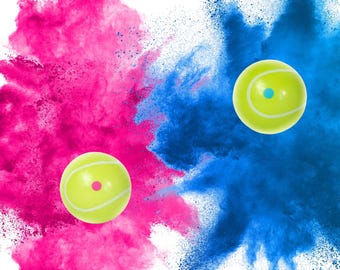 Gender Reveal Tennis Balls – Non-Toxic Holi Powder in Pink & Blue for Baby Showers and Celebrations
