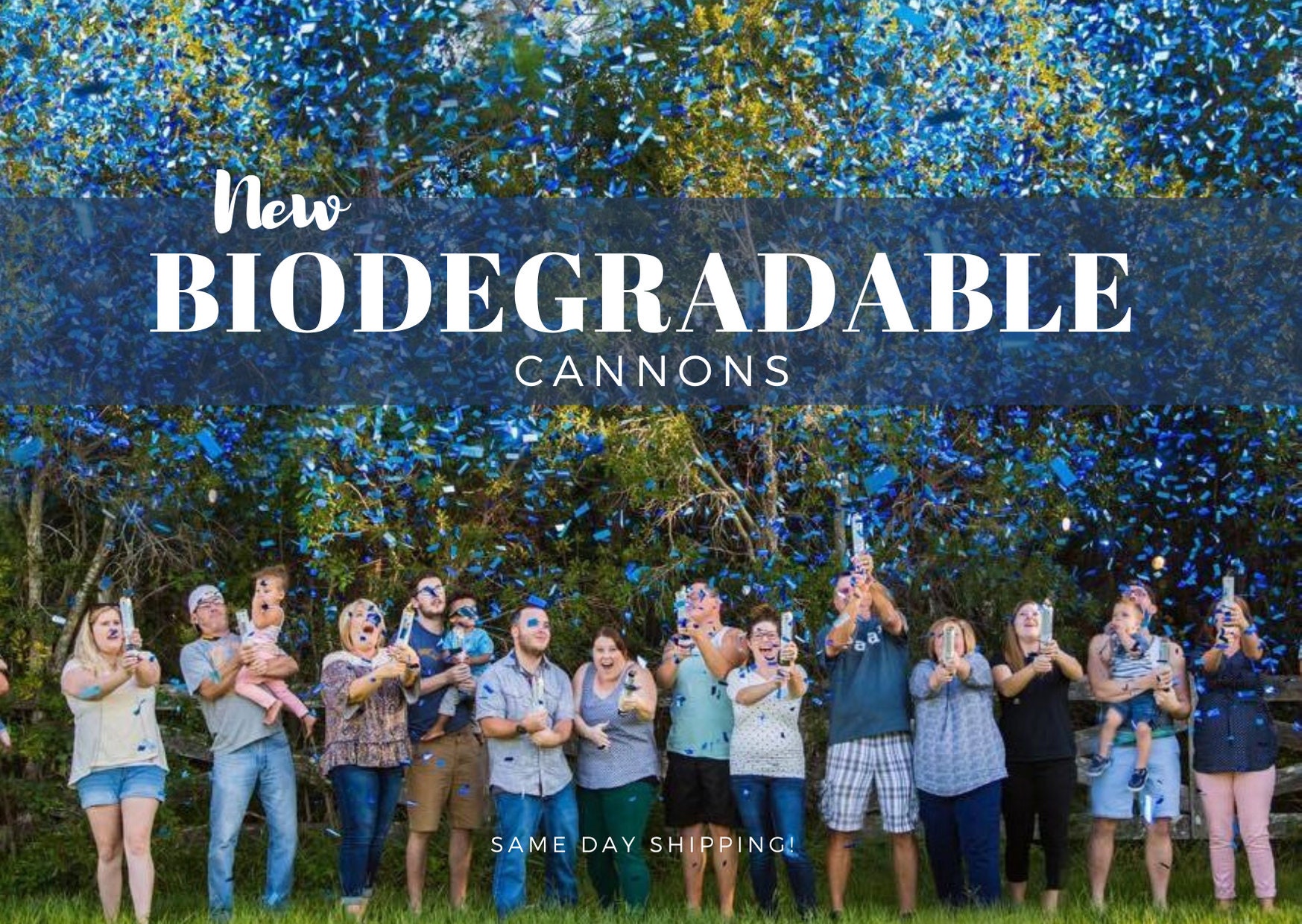 Biodegradable Gender Reveal Confetti Cannon 12", Same Day Shippi…