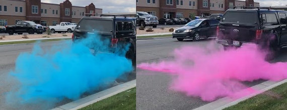 Gender Reveal Burnout Kit - 1 Pound Pink & 1 Pound Blue With Team Stickers