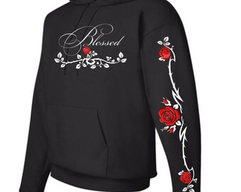 Blessed hoodie 2025 with roses