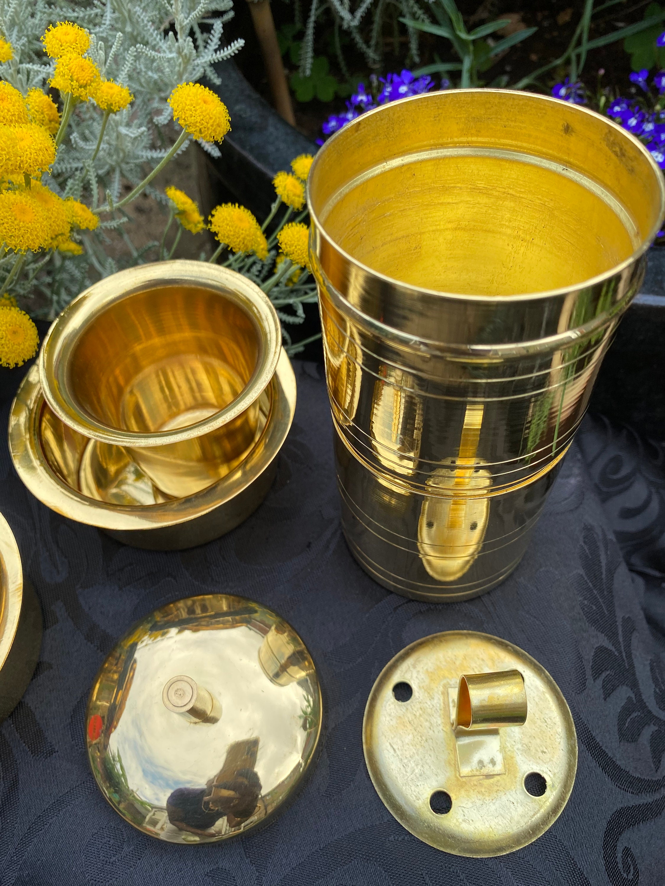 Kumberkonam Traditional Brass Coffee Filter 2 Davara Set Southindian