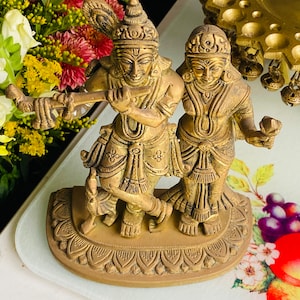 Brass Krishna & Radha| Idol Hindu God Krishna| wedding gift| Deepawali Gift |