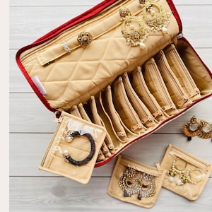 Buzzy B Travel Jewelry Organizer Foldable Roll for 