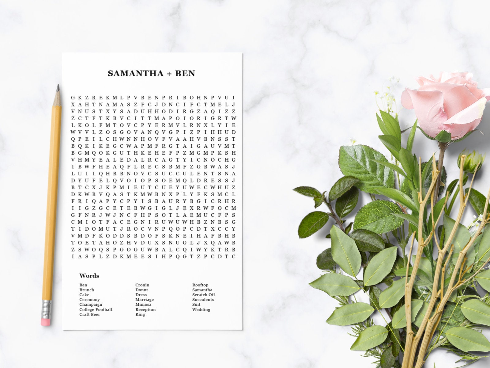 printable custom word search wedding word search birthday etsy