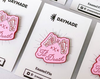 Pink 'Til Death Enamel Pin - Bridesmaid Proposal - MOH Gift - Bride to Be Pin - Spooky Vibes - Gothic Wedding - Bachelorette Party - BFF