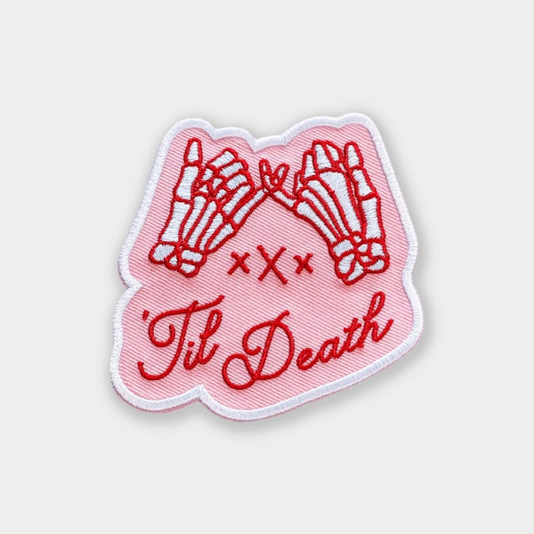 Pink 'Til Death Patch - Bridesmaid Proposal - Will You Be My - Spooky Gothic Halloween Wedding - Bridal Party - Groomsman Gift - Engaged