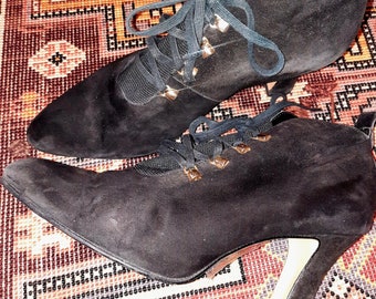 Schuhe*Vintage*Stiefeletten*38*Leder*