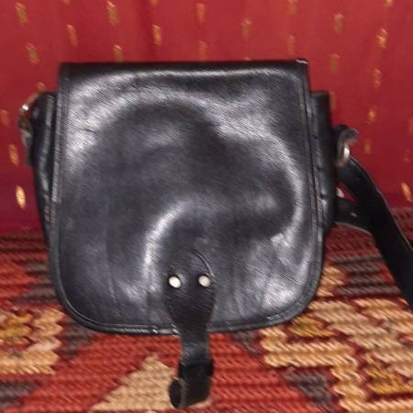 Tasche*Vintage*schwarz*Leder*saddlebag*